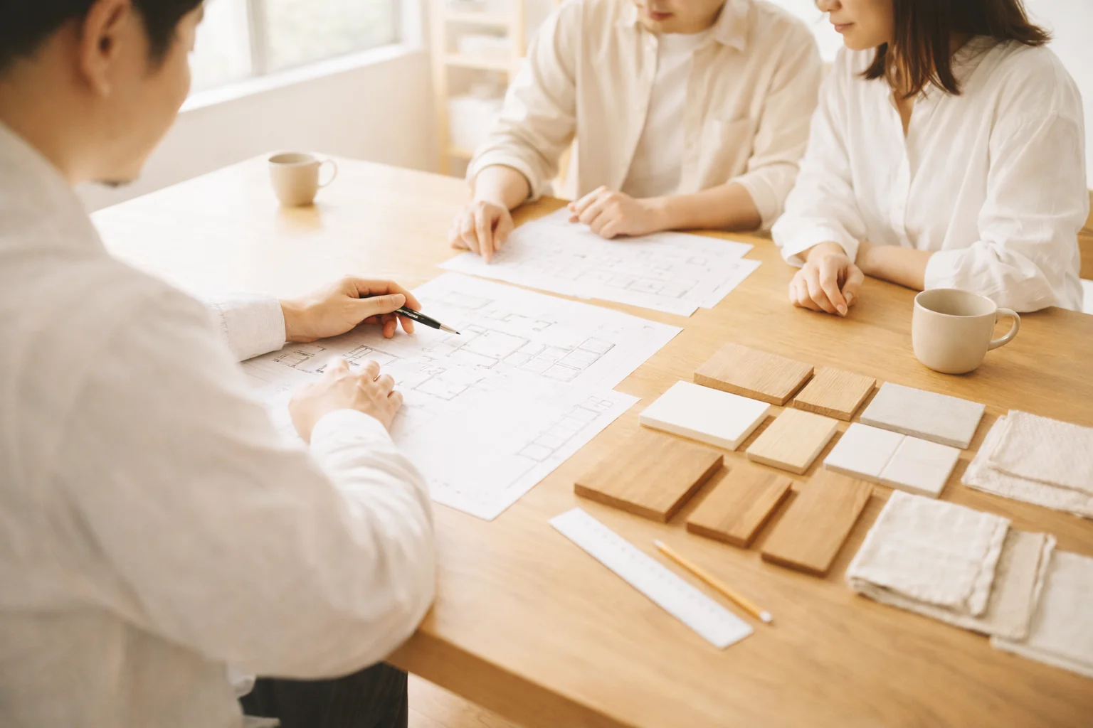 建築家とお客様の打合せ風景